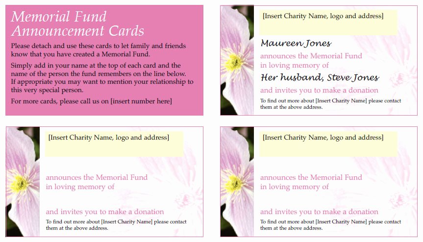 Free Memorial Cards Template Unique Free Downloadable Templates