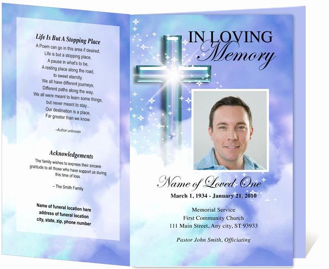 Free Memorial Cards Template Unique Free Funeral Program Template