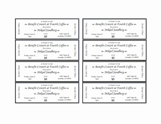 Free Movie Ticket Template for Word Best Of event Tickets
