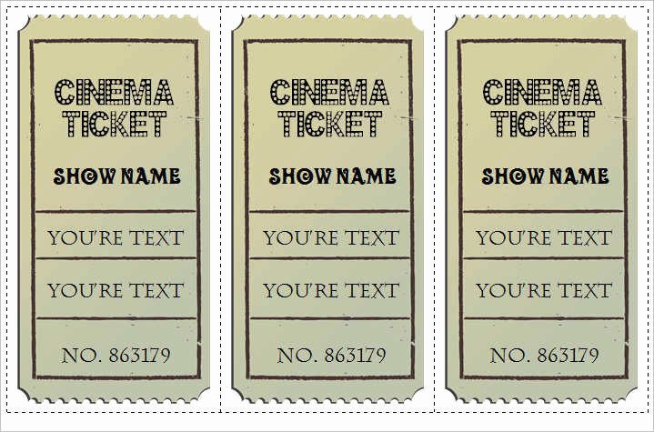 Free Movie Ticket Template for Word Unique 30 Free Movie Ticket Templates Printable Word formats