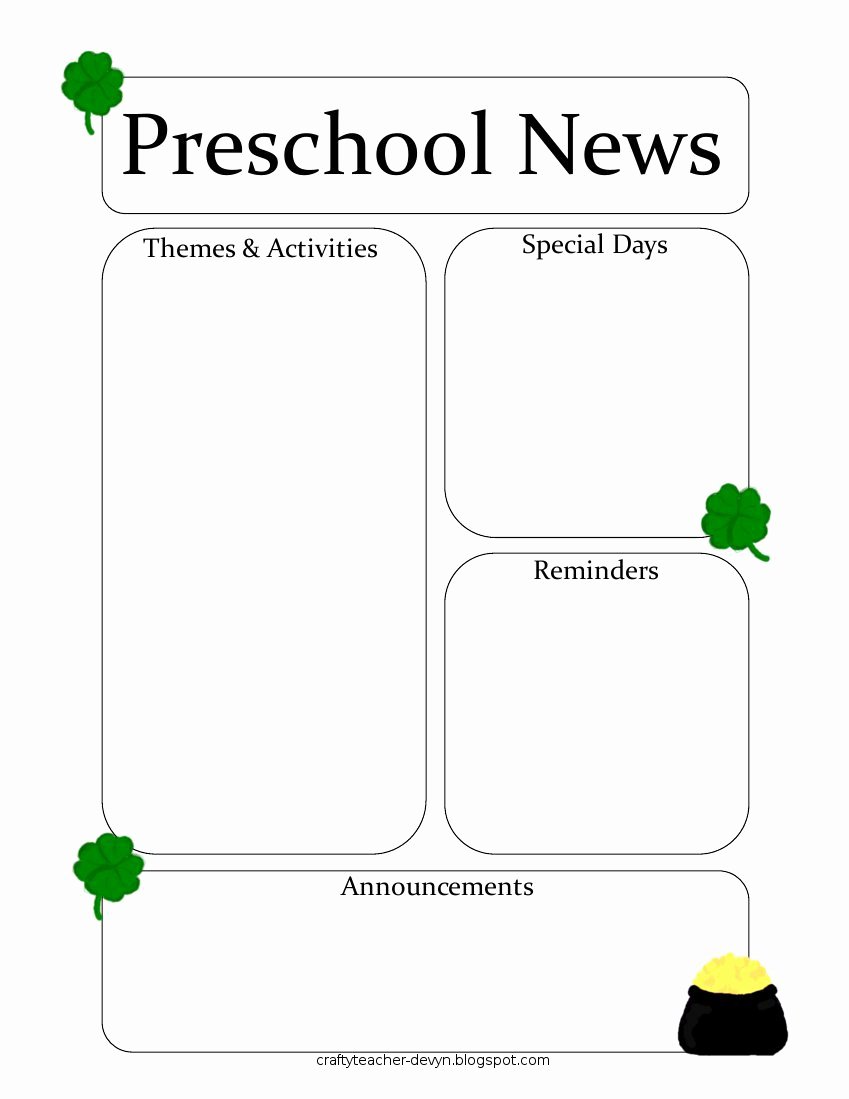 Free Newsletter Templates for Preschool Awesome Newsletter Templates