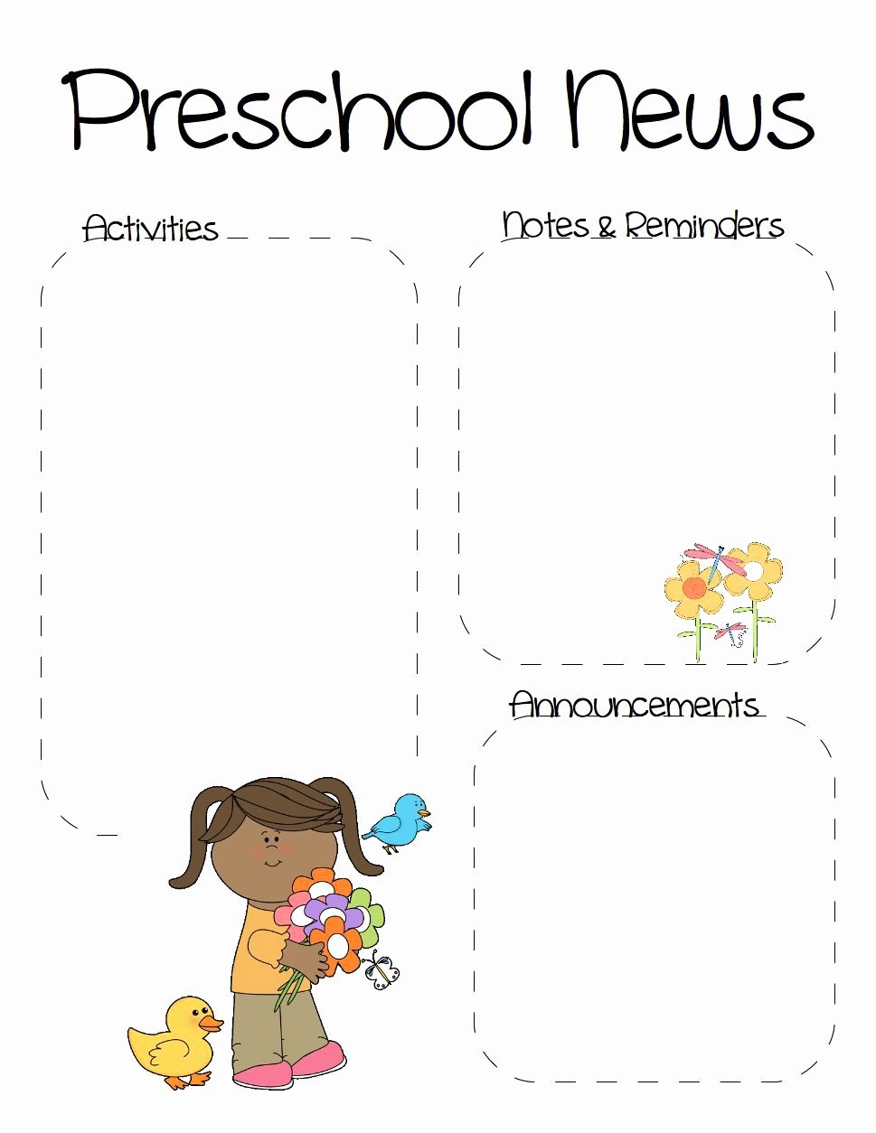 Free Newsletter Templates for Preschool Awesome Spring Preschool Newsletter Template