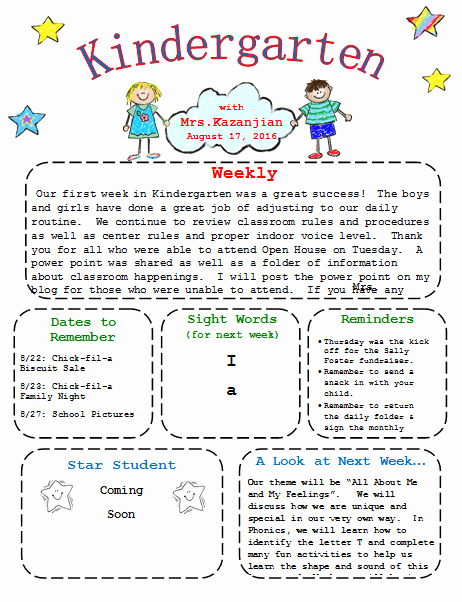 Free Newsletter Templates for Preschool Fresh Kindergarten Newsletter Template 3 Free Newsletters