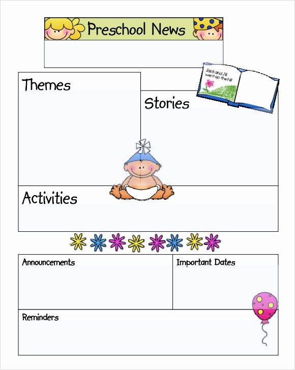 Free Newsletter Templates for Preschool Lovely Sample Kindergarten Newsletter Template 15 Free