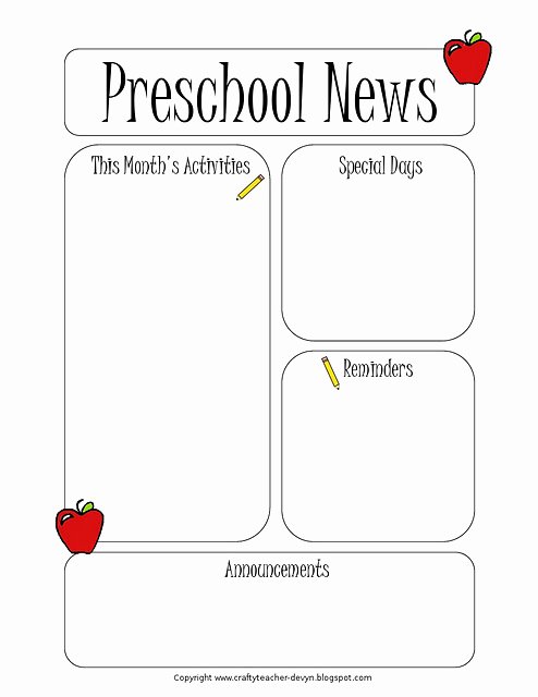 Free Newsletter Templates for Preschool Luxury Newsletter Templates