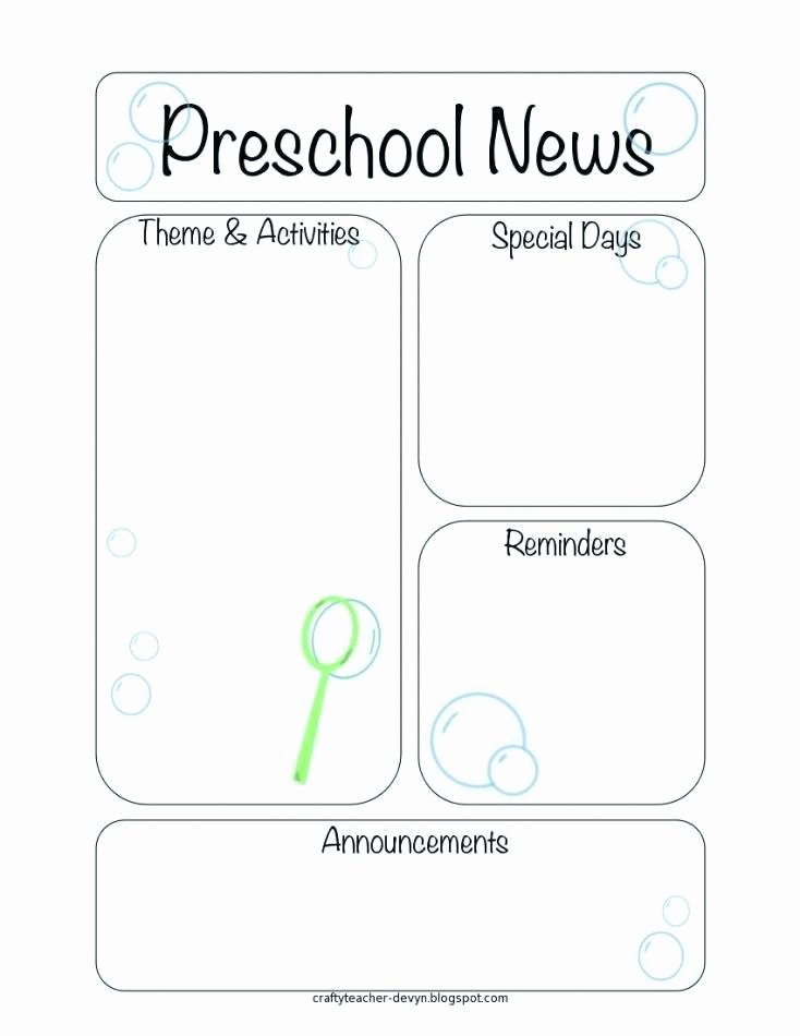 Free Newsletter Templates for Preschool Luxury Preschool Newsletter Template