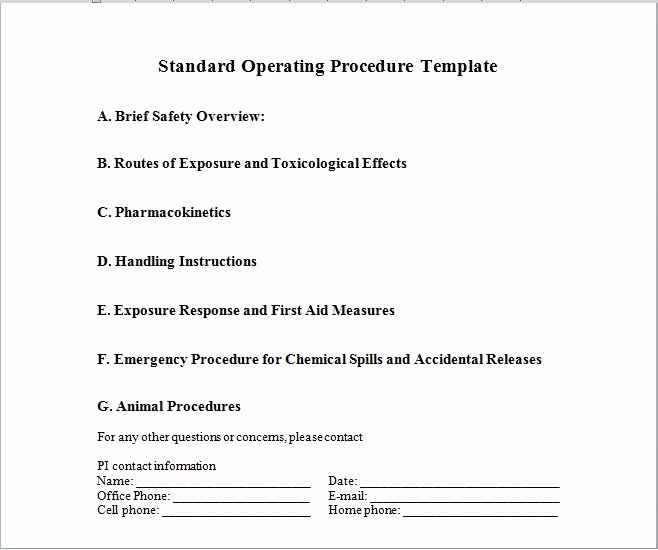 Free Office Procedures Manual Template Best Of 37 Best Free Standard Operating Procedure sop Templates