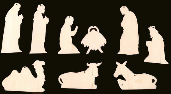 Free Outdoor Nativity Scene Patterns Awesome 9 Piece Set Nativity Scene Christmas ornament with Holes