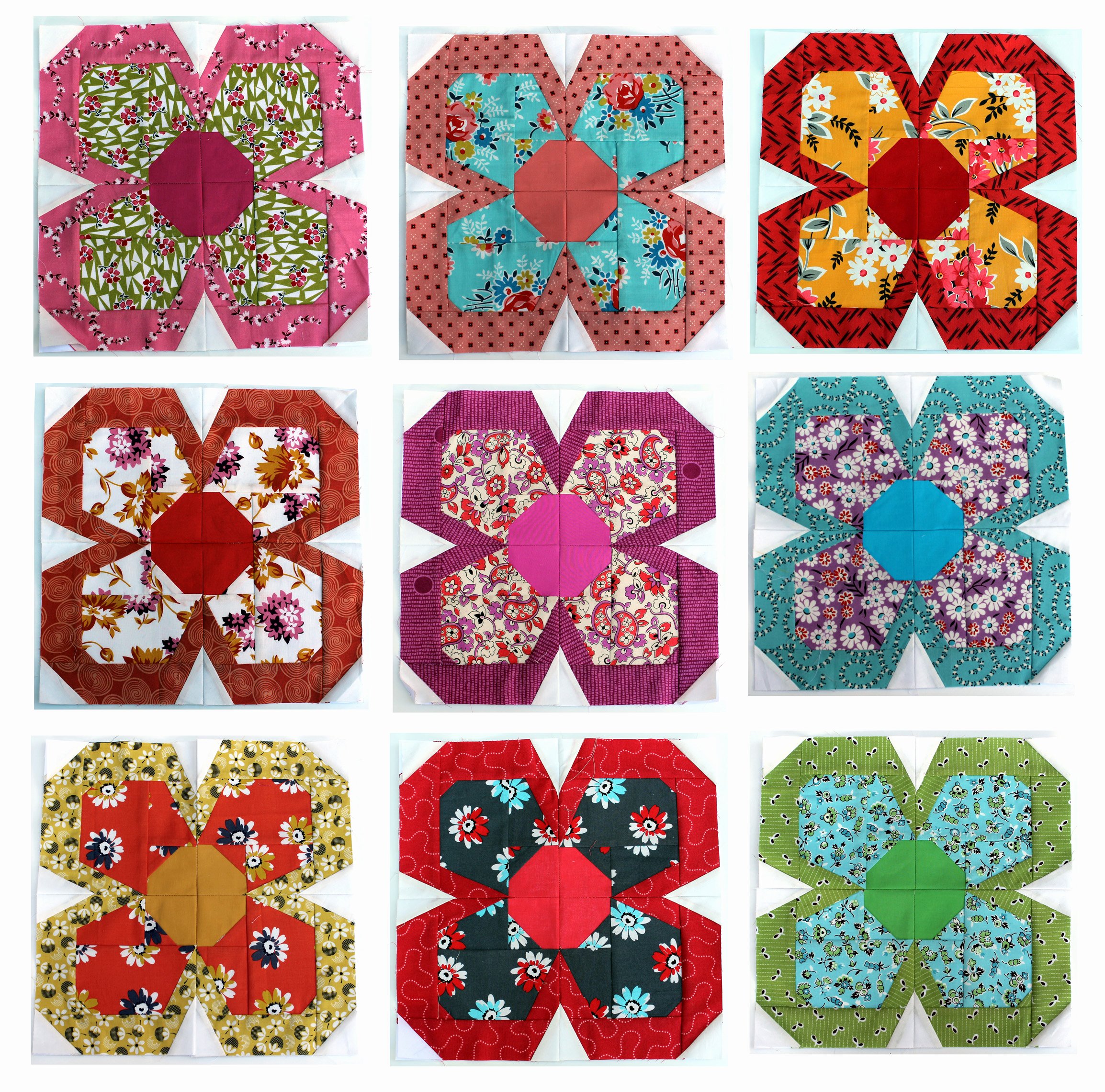 Free Paper Flower Patterns Lovely Zakka Flower Block