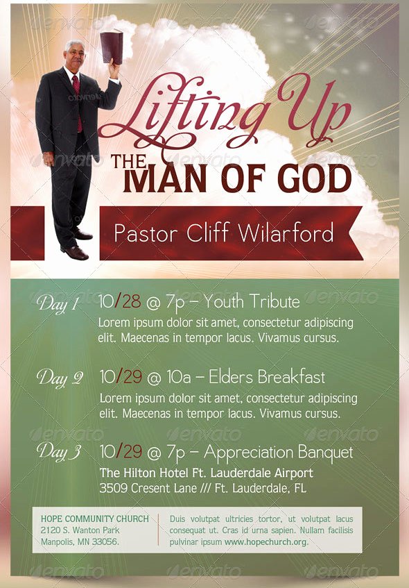 Free Pastor Anniversary Program Template Fresh Pastor Appreciation Church Flyer Template