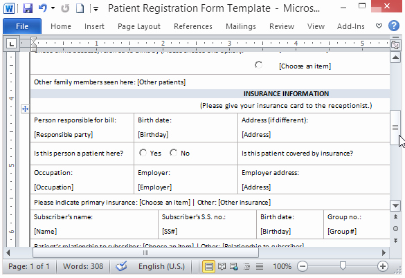 Free Patient Information form Template New Free Patient Registration form Template