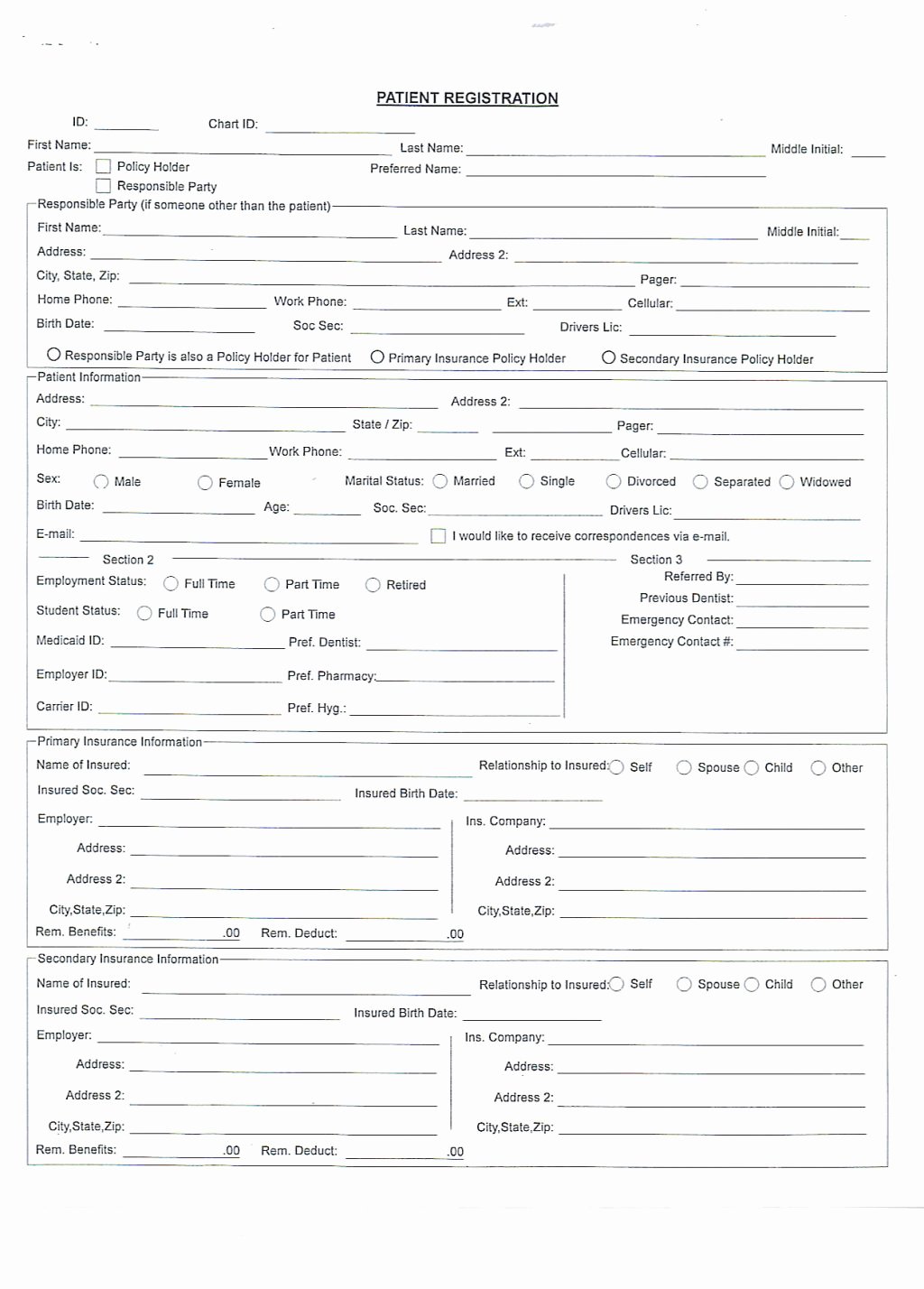 Free Patient Information form Template Unique Printable Patient forms Justice Family Dentistry forms