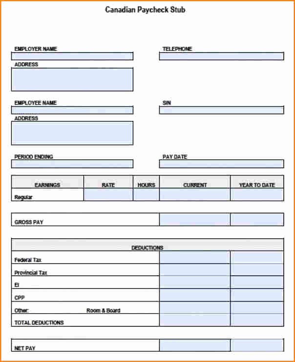 Free Payroll Template Awesome 5 Free Blank Pay Stub Template S