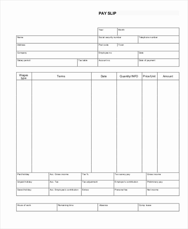 Free Payroll Template Awesome Paycheck Stub Template