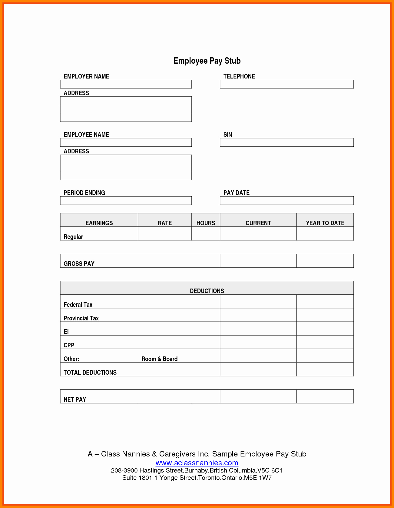 Free Payroll Template Beautiful 5 Pay Stub Word Template