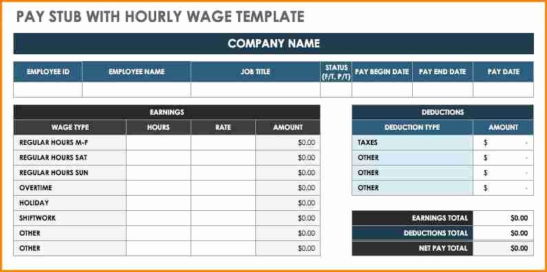 Free Payroll Template Elegant 6 Free Pay Stub Template Excel