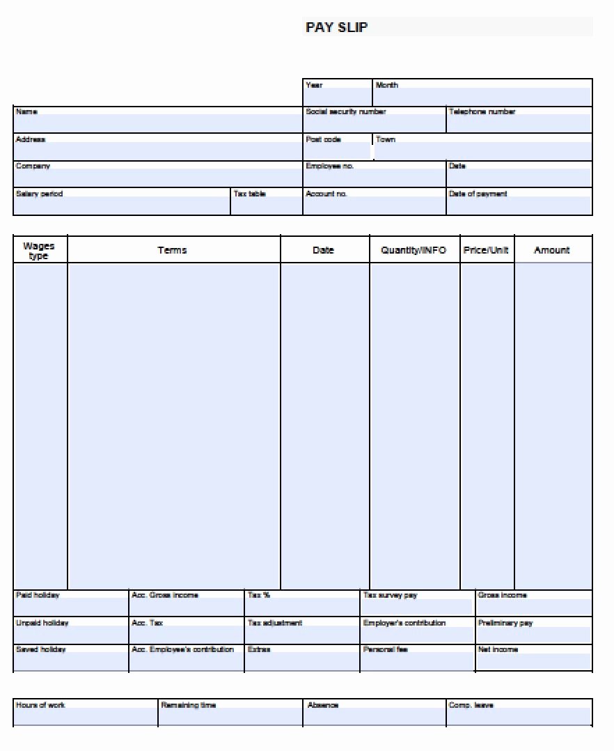 Free Payroll Template Elegant Check Stub Template Free