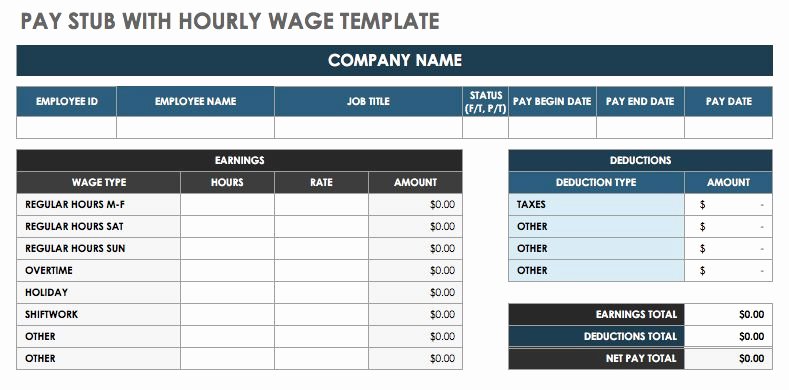 Free Payroll Template Luxury Free Pay Stub Templates