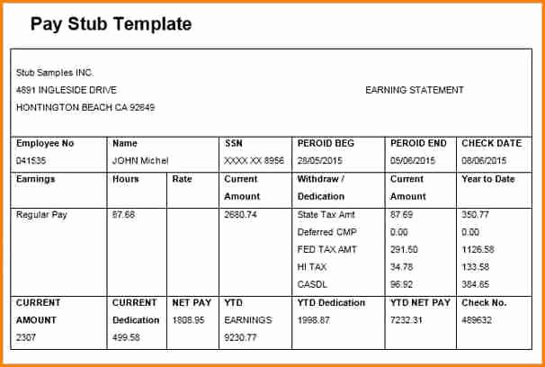 Free Payroll Template Unique 6 Free Editable Pay Stub Template