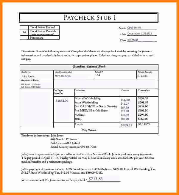 Free Payroll Template Unique 9 Adp Pay Stub Template Pdf