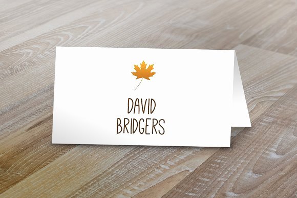 Free Place Card Template 6 Per Sheet Elegant Fall Table Tent Name Cards Card Templates On Creative Market