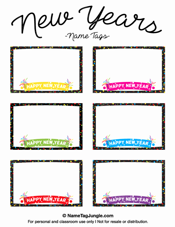 Free Place Card Template 6 Per Sheet Inspirational Printable New Year S Name Tags