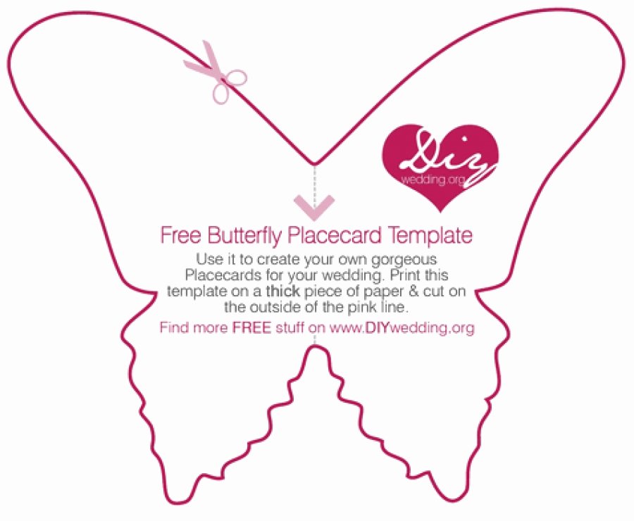 Free Place Card Template 6 Per Sheet Luxury Free Diy butterfly Placecard Template