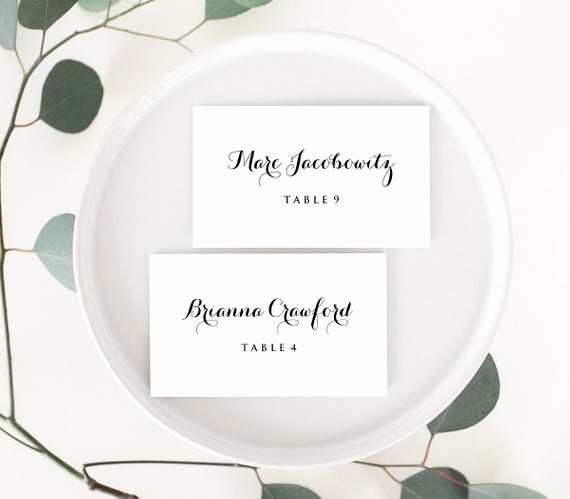 Free Place Card Template 6 Per Sheet Unique Wedding Place Card Template Printable Escort Card Name Card