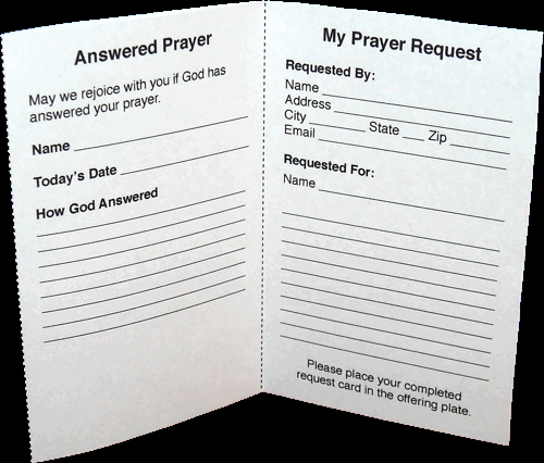 Free Prayer Card Template for Word Lovely Free Printable Prayer Request