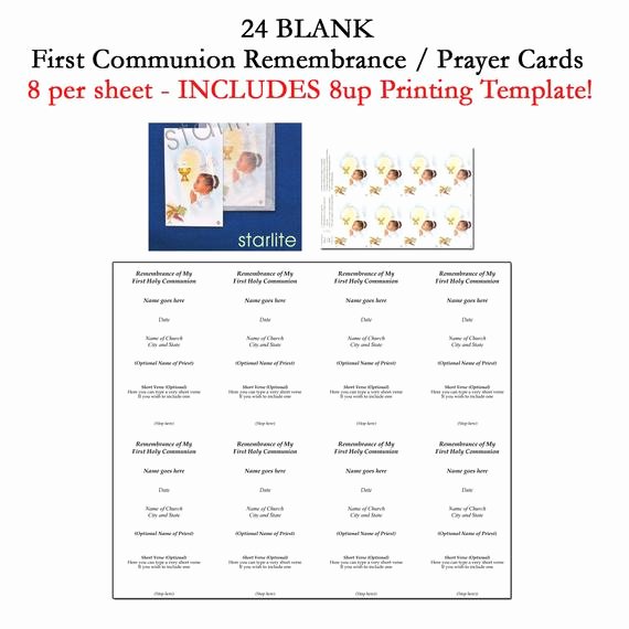 Free Prayer Card Template for Word New Printable First Munion Remembrance Cards 1st Munion