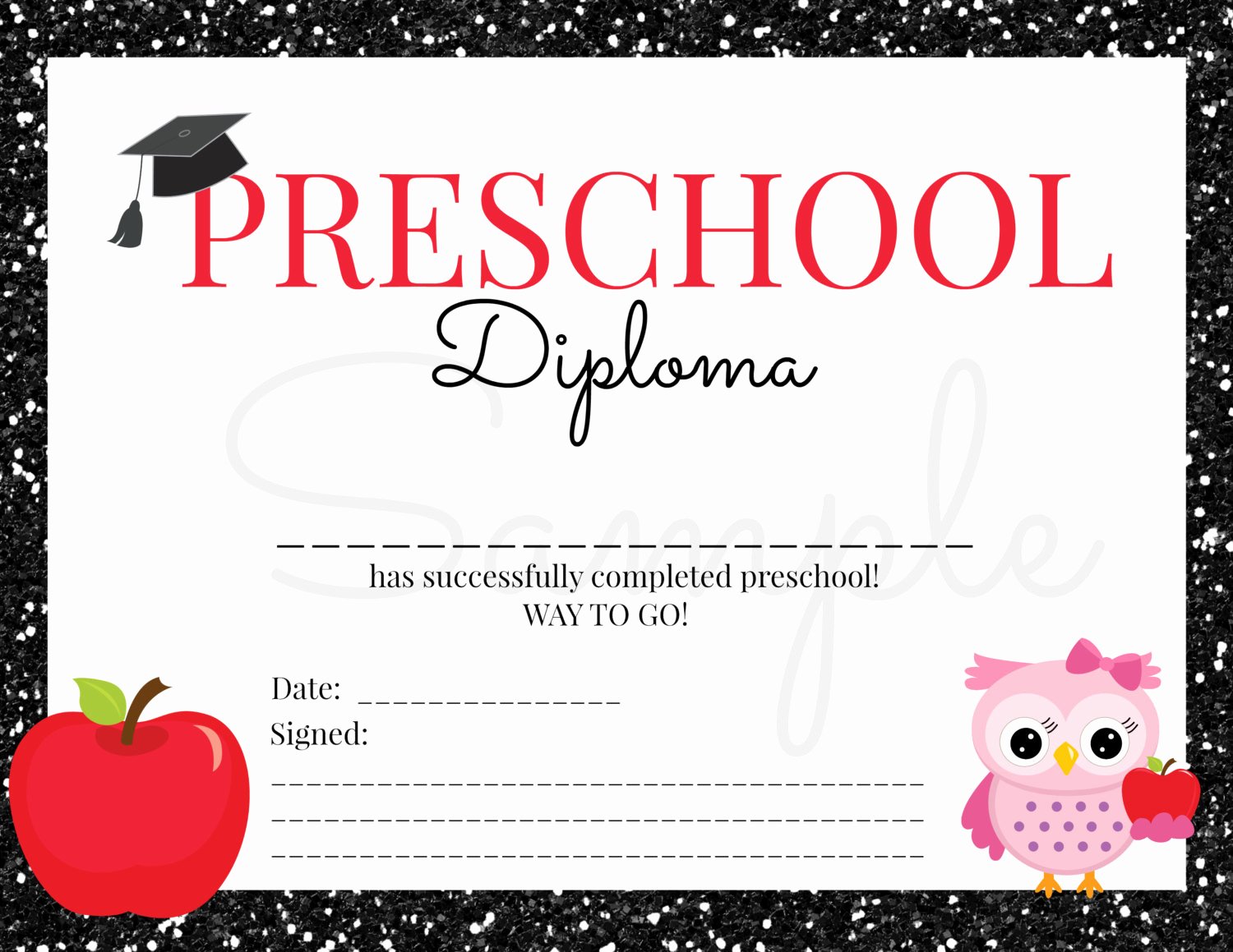 Free Preschool Graduation Program Template Inspirational Instant Download Preschool Graduation Diploma for Girl