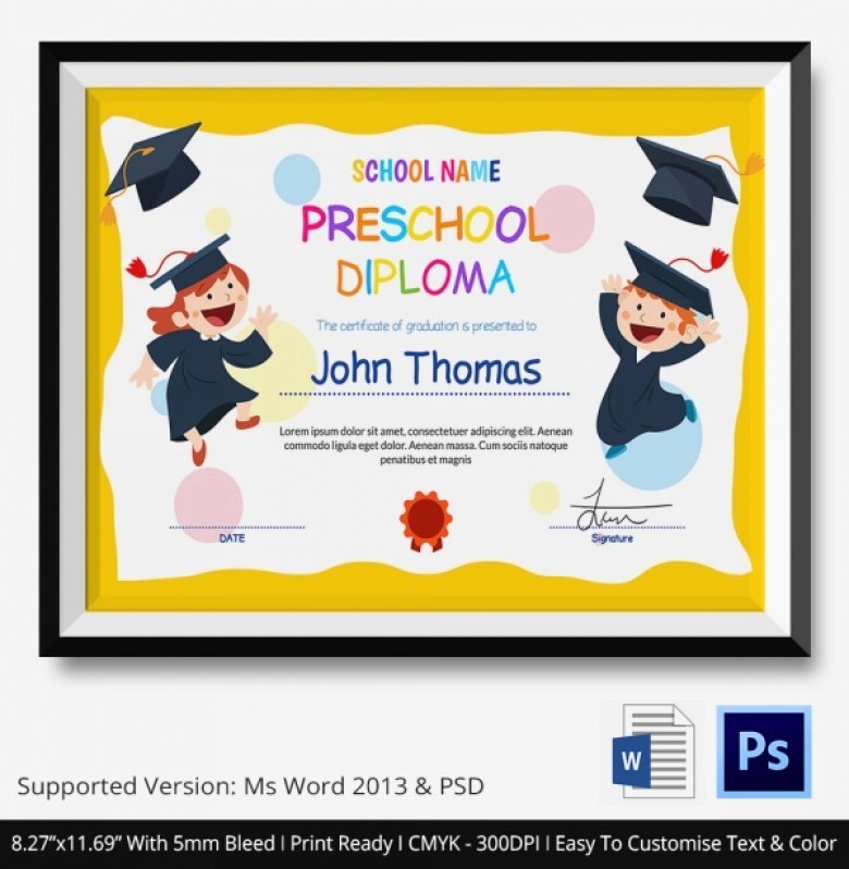 Free Preschool Graduation Program Template New Kindergarten Graduation Diplomas