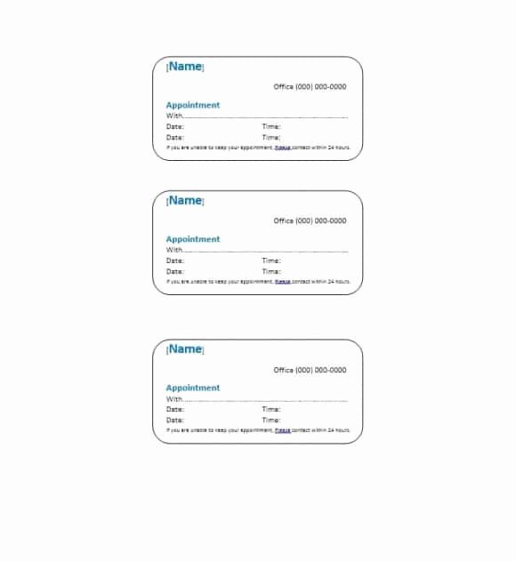 Free Printable Appointment Reminder Cards Awesome 40 Appointment Cards Templates &amp; Appointment Reminders