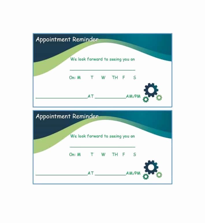 Free Printable Appointment Reminder Cards Beautiful 40 Appointment Cards Templates &amp; Appointment Reminders
