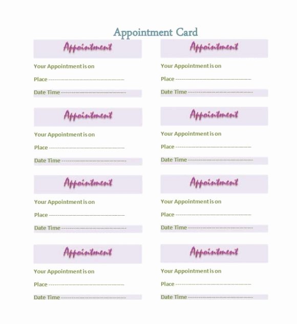 Free Printable Appointment Reminder Cards Luxury 40 Appointment Cards Templates &amp; Appointment Reminders