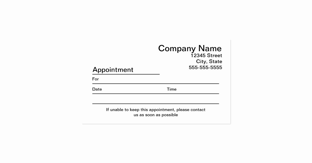 Free Printable Appointment Reminder Cards Luxury Appointment Reminder Card Template Bing Images