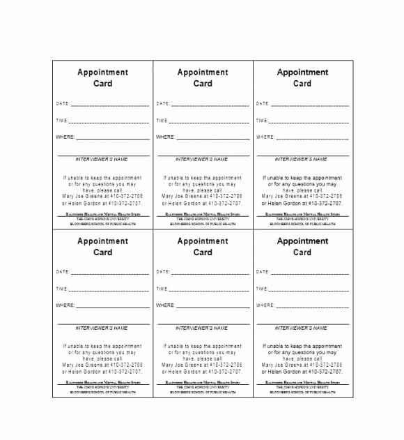 Free Printable Appointment Reminder Cards New 40 Appointment Cards Templates &amp; Appointment Reminders