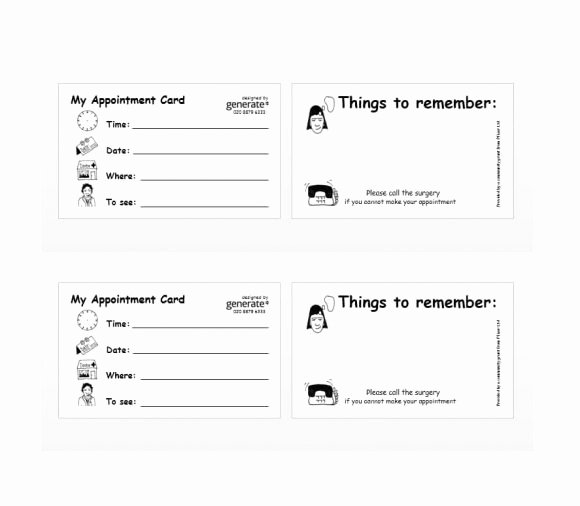 Free Printable Appointment Reminder Cards Unique 40 Appointment Cards Templates &amp; Appointment Reminders