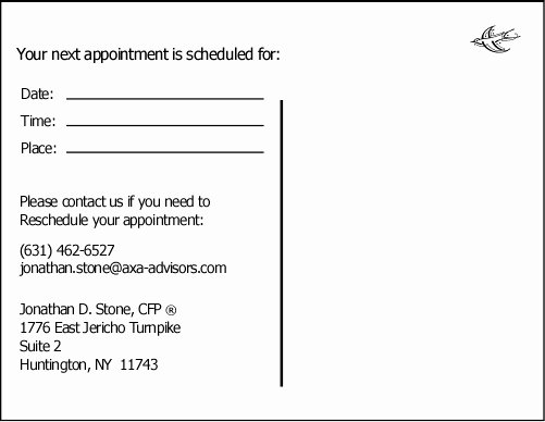 Free Printable Appointment Reminder Cards Unique Appointment Reminder Card Template Bing Images