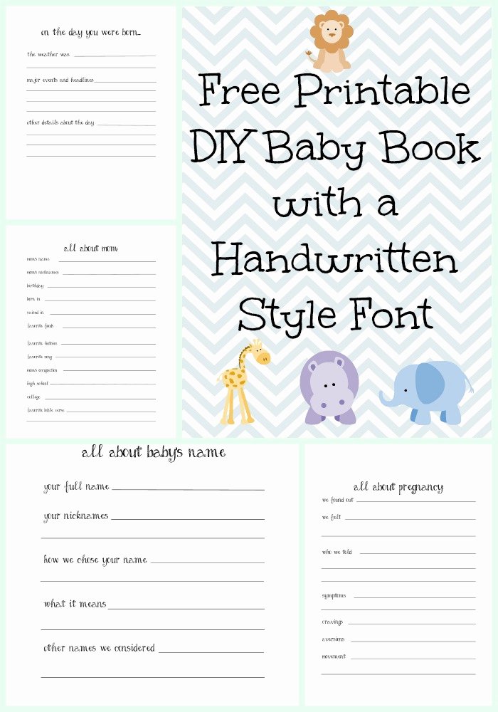 Free Printable Baby Book Pages Awesome Make A Diy Baby Book with A Handwritten Style Font with