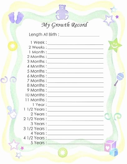 Free Printable Baby Book Pages Lovely Free Printable Baby Book Page &quot;my Growth Record
