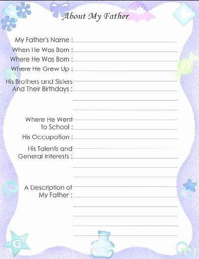 Free Printable Baby Book Pages Luxury Free Printable Baby Book Page &quot;about My Father