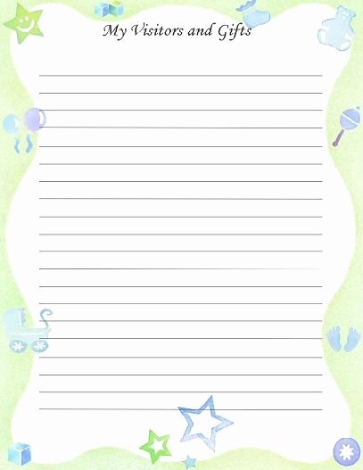 Free Printable Baby Book Pages New Free Printable Baby Book Page &quot;my Visitors &amp; Gifts
