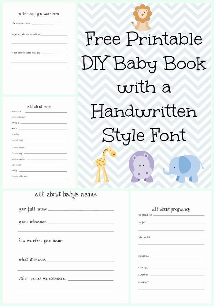 Free Printable Baby Book Pages New Make A Diy Baby Book with A Handwritten Style Font with