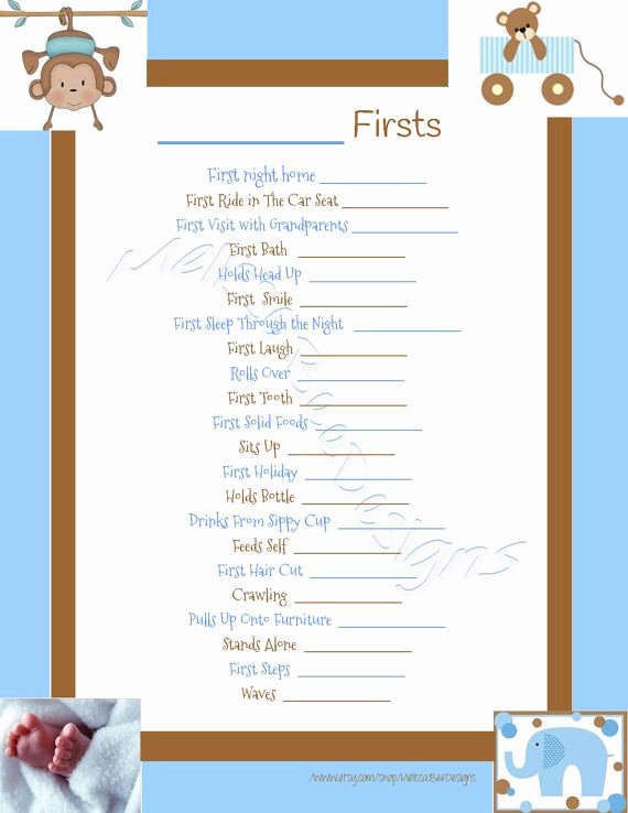 Free Printable Baby Book Pages Unique Instant Download Printable Scrapbook Baby S Firsts Page