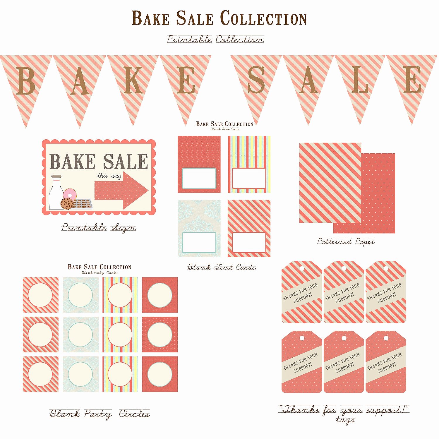 Free Printable Bake Sale Signs Elegant School Bake Sale Vintage Printable Collection by