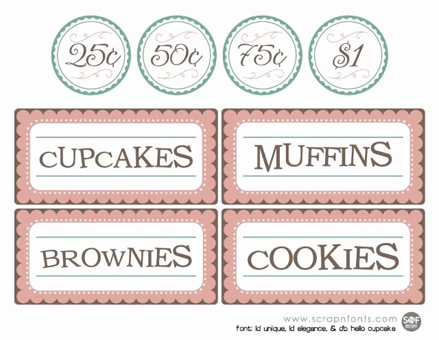 Free Printable Bake Sale Signs New Free Printable Bake Sale Sign and Labels