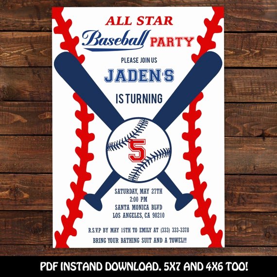 Free Printable Baseball Birthday Invitations Best Of Baseball Invitation Baseball Party Invitation Printable