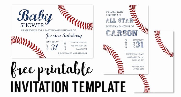 Free Printable Baseball Birthday Invitations Fresh Baseball Party Invitations Free Printable Paper Trail Design