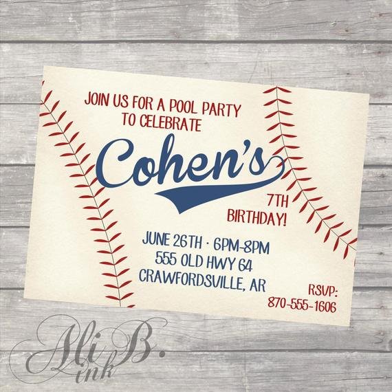 Free Printable Baseball Birthday Invitations New Baseball Party Birthday Printable Invitation